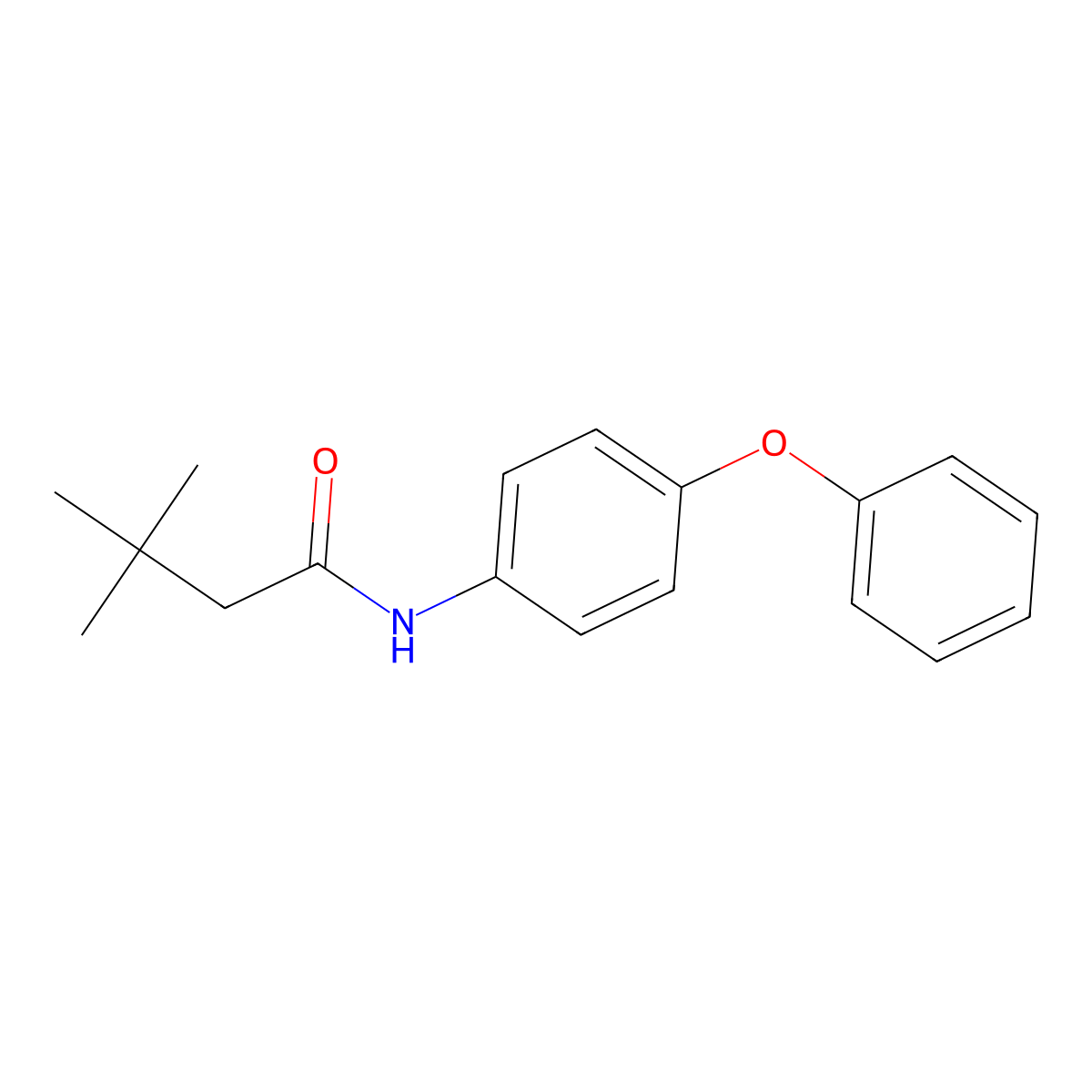 3,3-dimethyl-N-(4-phenoxyphenyl)butanamide molecular structure, CAS 667873-96-3
