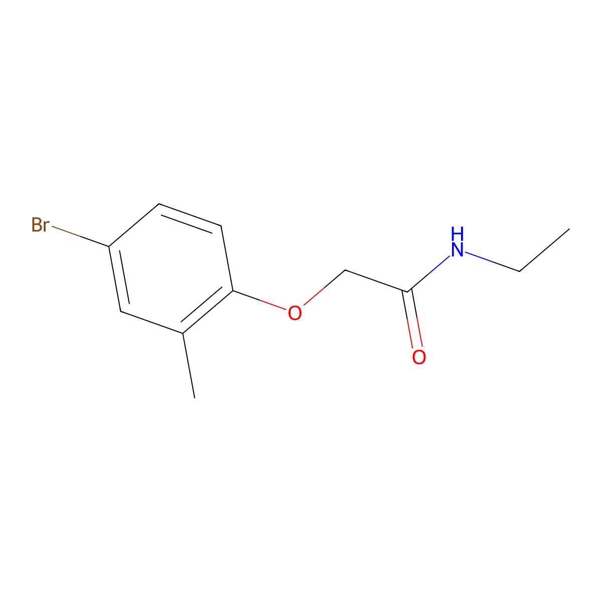 2-(4-bromo-2-methylphenoxy)-N-ethylacetamide molecular structure, CAS 667874-04-6