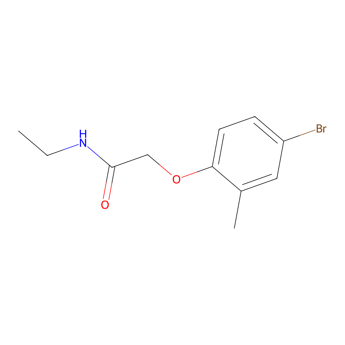2-(4-bromo-2-methylphenoxy)-N-ethylacetamide molecular structure, CAS 667874-04-6