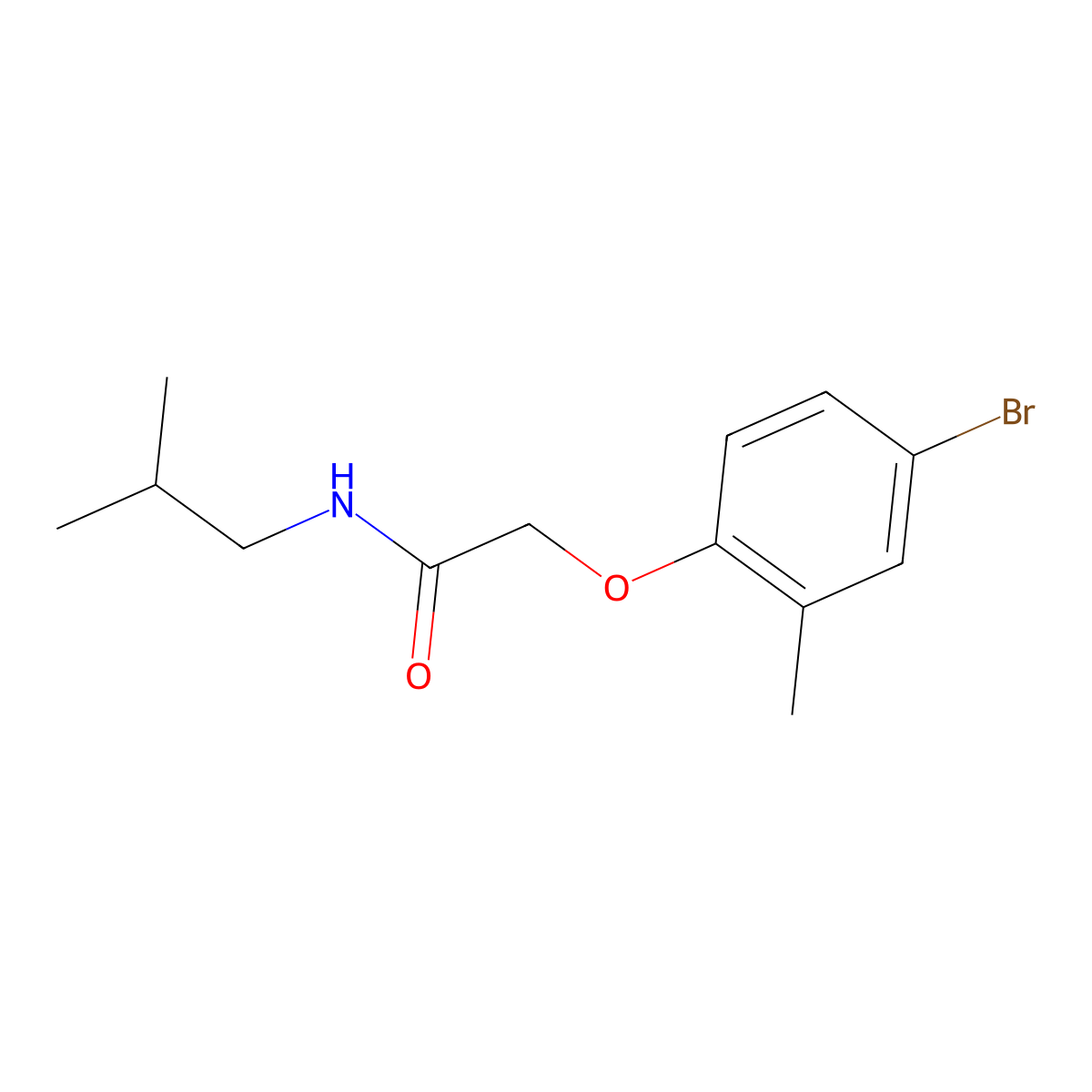 2-(4-bromo-2-methylphenoxy)-N-isobutylacetamide molecular structure, CAS 667874-06-8