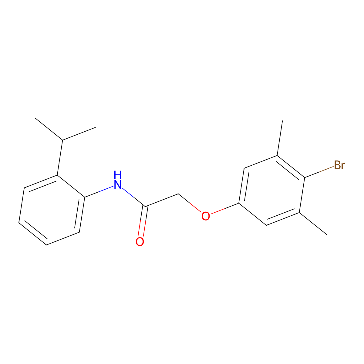2-(4-bromo-3,5-dimethylphenoxy)-N-(2-propan-2-ylphenyl)acetamide molecular structure, CAS 667874-38-6