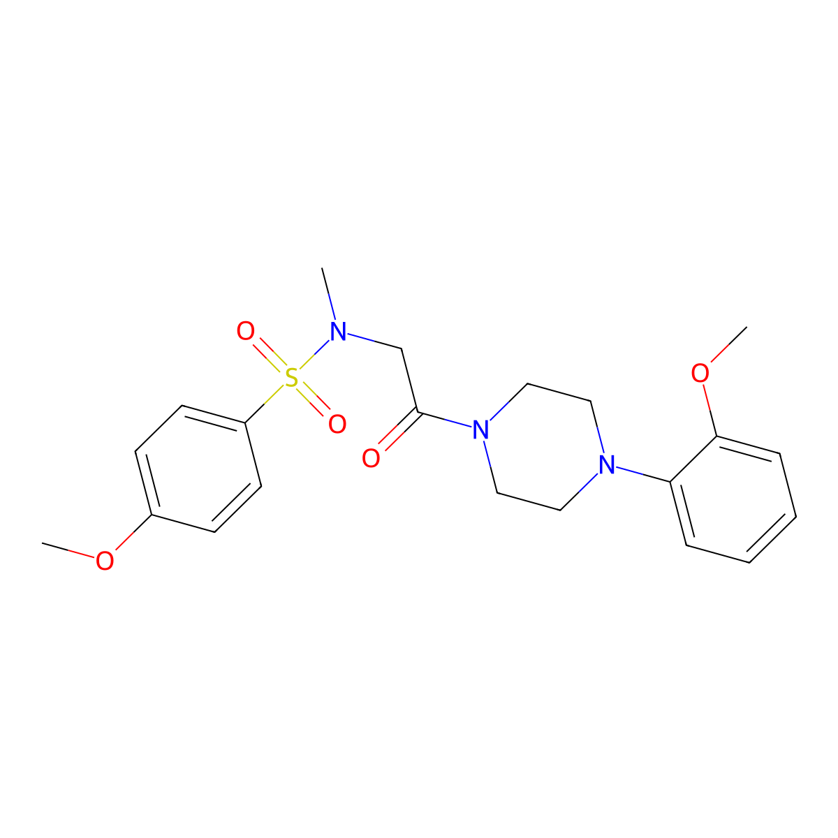 4-methoxy-N-[2-[4-(2-methoxyphenyl)piperazin-1-yl]-2-oxoethyl]-N-methylbenzenesulfonamide molecular structure, CAS 667874-55-7