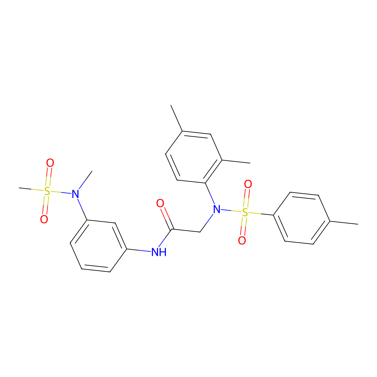 2-(2,4-dimethyl-N-(4-methylphenyl)sulfonylanilino)-N-[3-[methyl(methylsulfonyl)amino]phenyl]acetamide molecular structure, CAS 667874-72-8