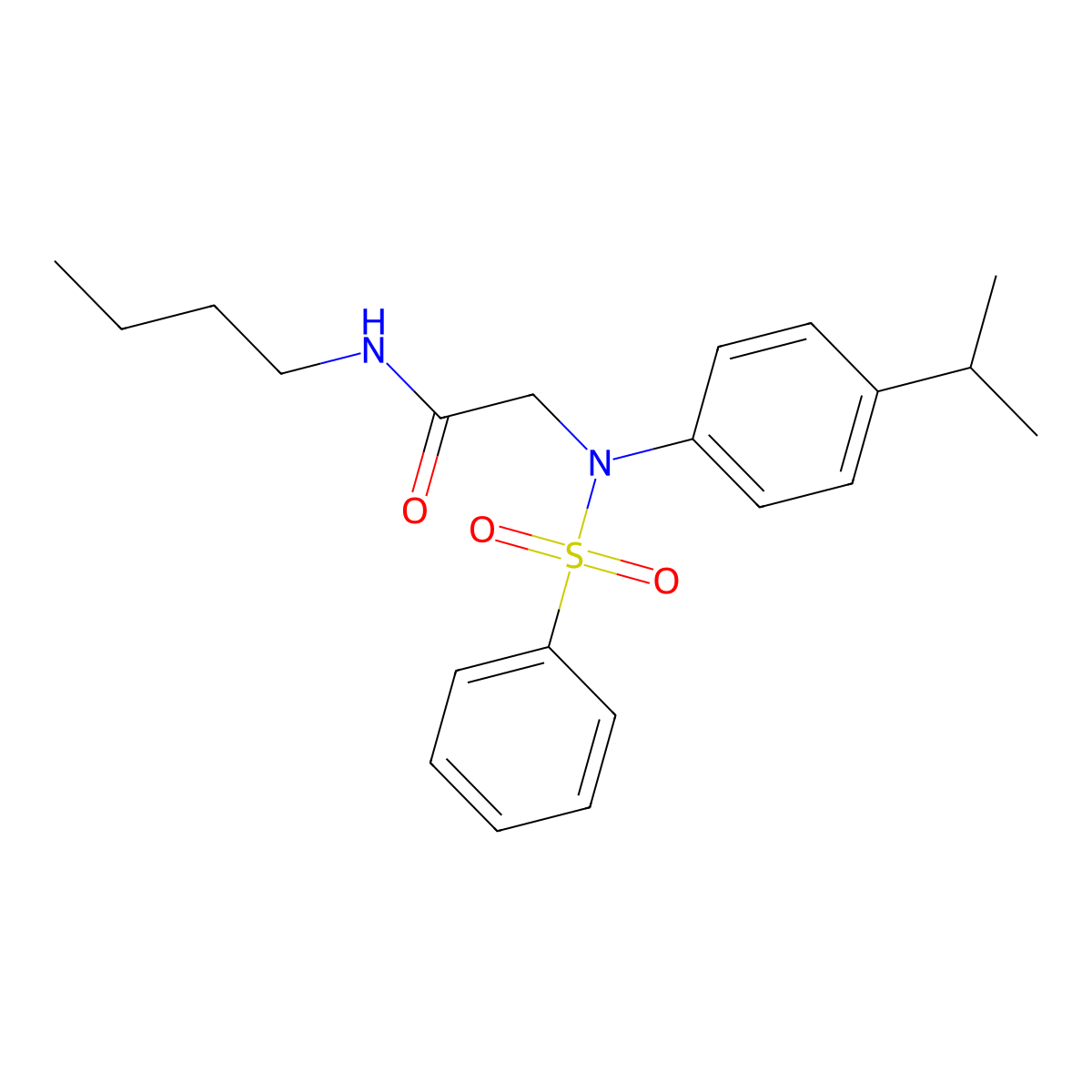 N-butyl-2-[4-isopropyl(phenylsulfonyl)anilino]acetamide molecular structure, CAS 667875-19-6