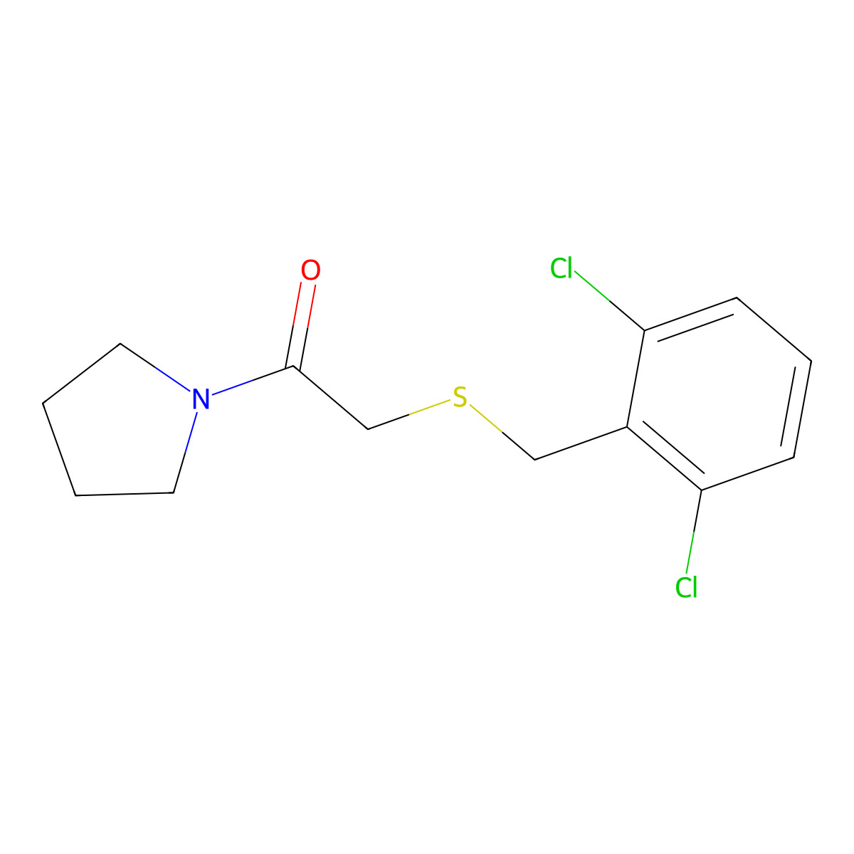 2-[(2,6-Dichlorobenzyl)sulfanyl]-1-(pyrrolidin-1-yl)ethanone molecular structure, CAS 667875-22-1