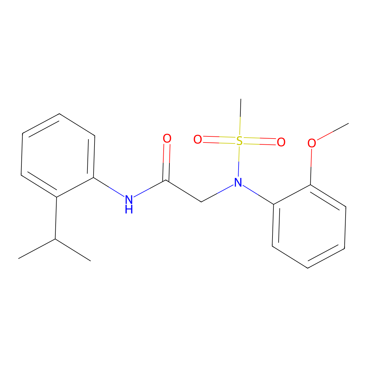 2-(2-methoxy-N-methylsulfonylanilino)-N-(2-propan-2-ylphenyl)acetamide molecular structure, CAS 667875-24-3