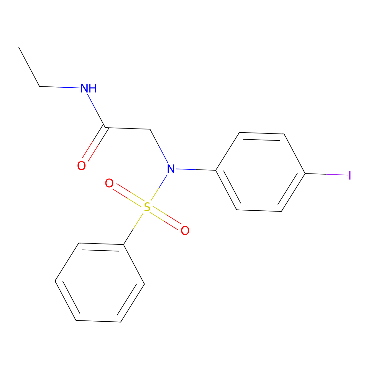 N-ethyl-2-[4-iodo(phenylsulfonyl)anilino]acetamide molecular structure, CAS 667875-50-5