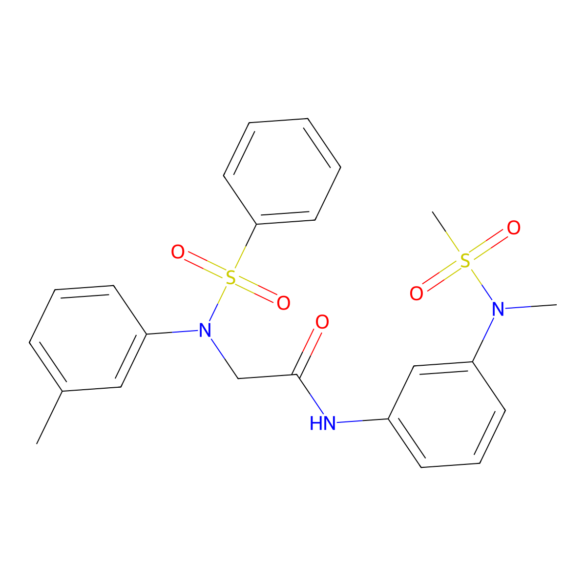 N-{3-[methyl(methylsulfonyl)amino]phenyl}-2-[3-methyl(phenylsulfonyl)anilino]acetamide molecular structure, CAS 667875-52-7