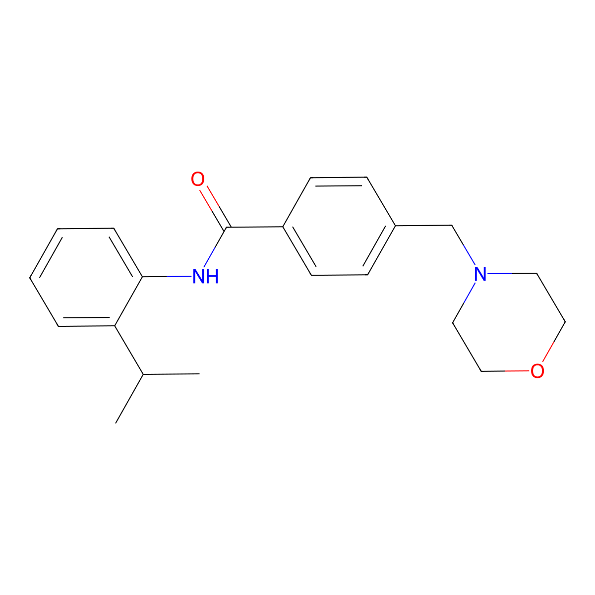 4-(morpholin-4-ylmethyl)-N-(2-propan-2-ylphenyl)benzamide molecular structure, CAS 667877-30-7