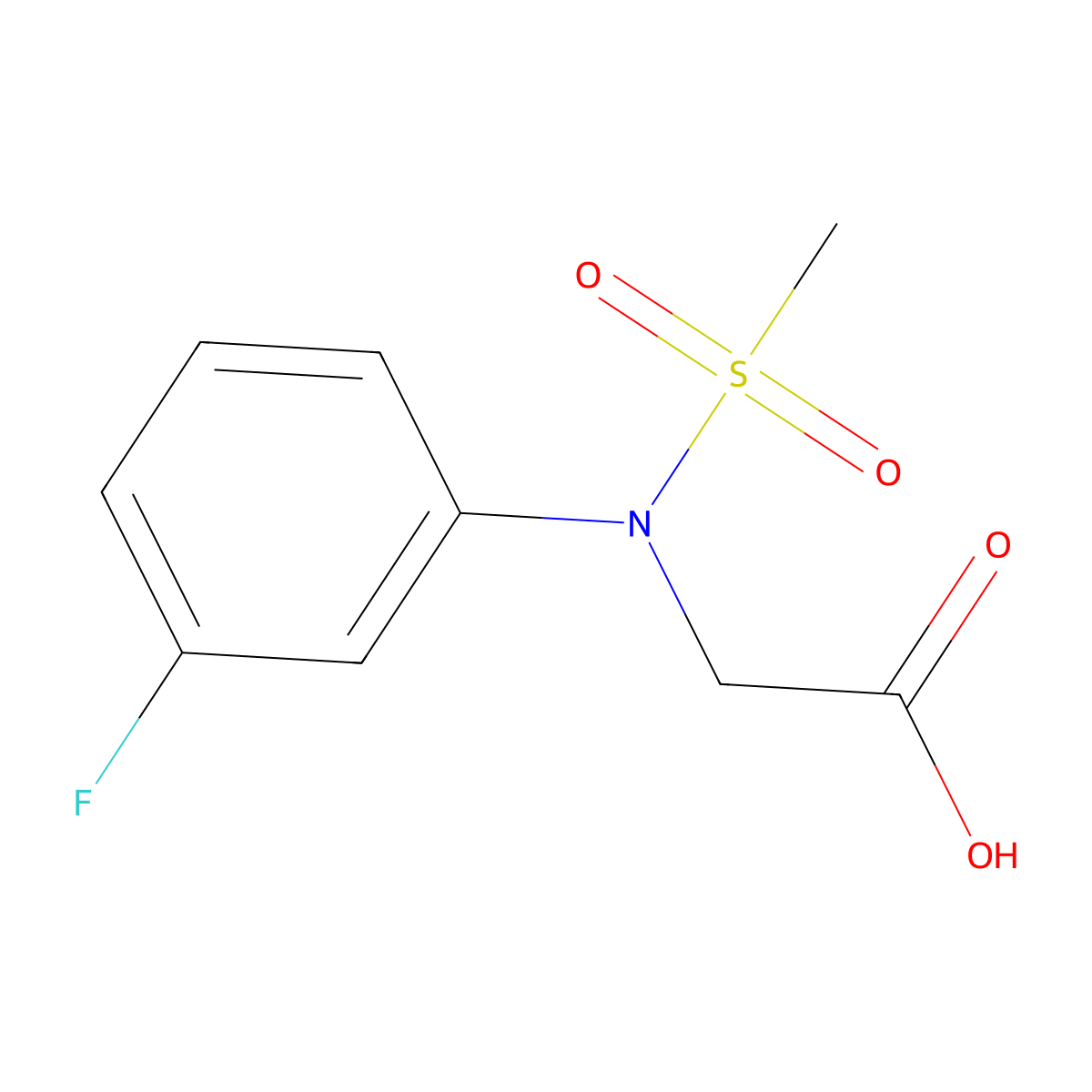 N-(3-fluorophenyl)-N-(methylsulfonyl)glycine molecular structure, CAS 667877-45-4