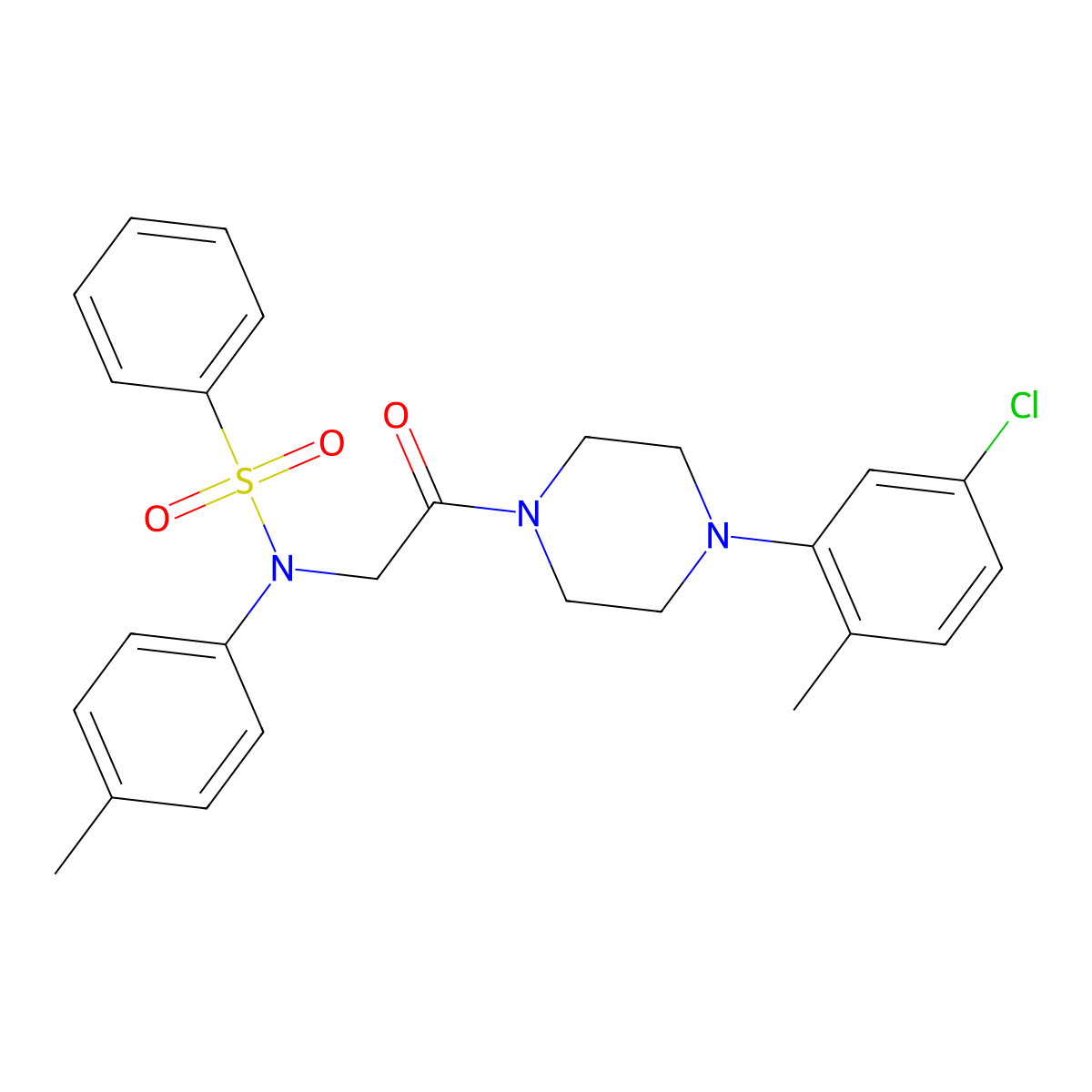 N-[2-[4-(5-Chloro-2-methylphenyl)-1-piperazinyl]-2-oxoethyl]-N-(4-methylphenyl)benzenesulfonamide molecular structure, CAS 667877-46-5