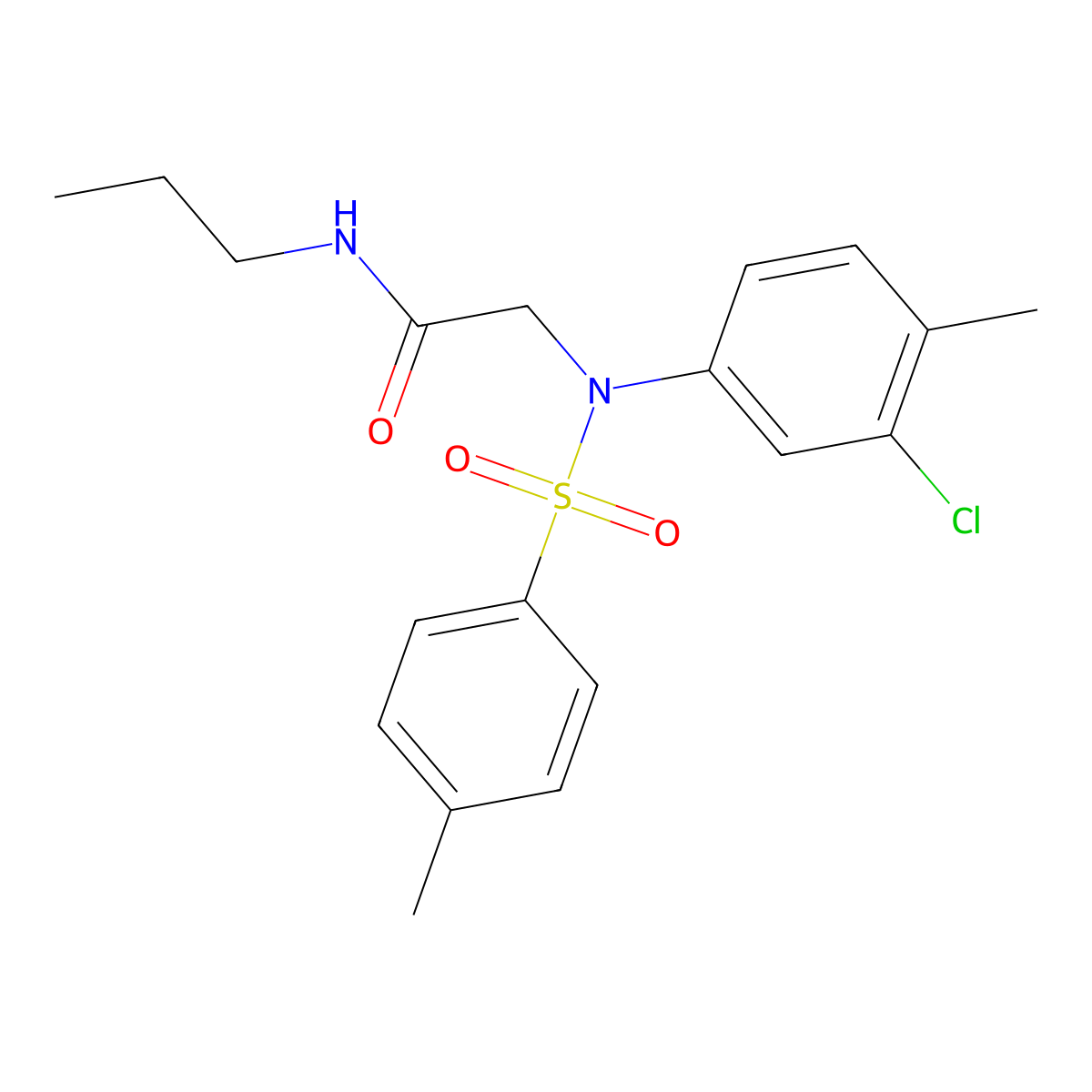 2-{3-chloro-4-methyl[(4-methylphenyl)sulfonyl]anilino}-N-propylacetamide molecular structure, CAS 667877-83-0