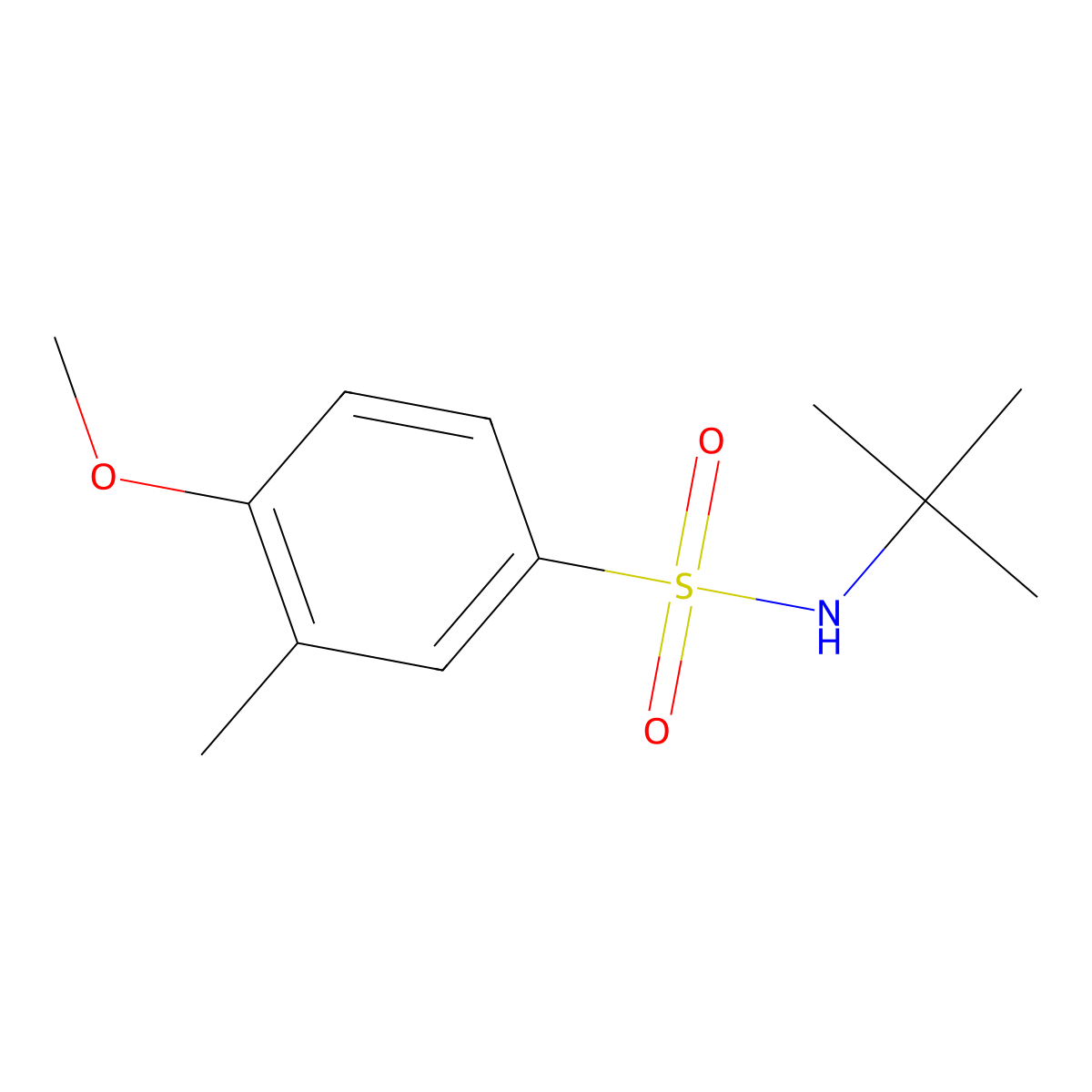 N-tert-butyl-4-methoxy-3-methylbenzenesulfonamide molecular structure, CAS 667877-86-3