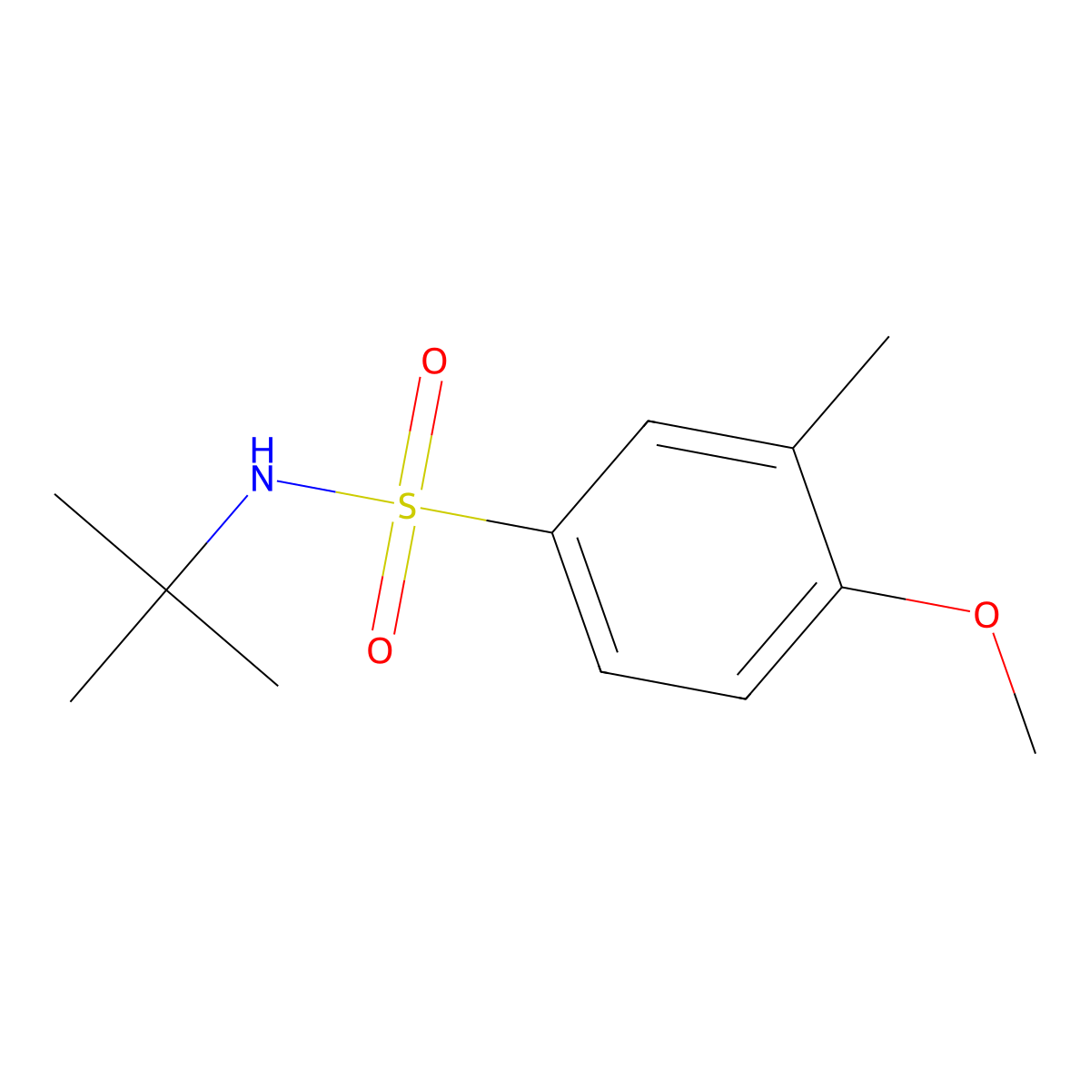 N-tert-butyl-4-methoxy-3-methylbenzenesulfonamide molecular structure, CAS 667877-86-3