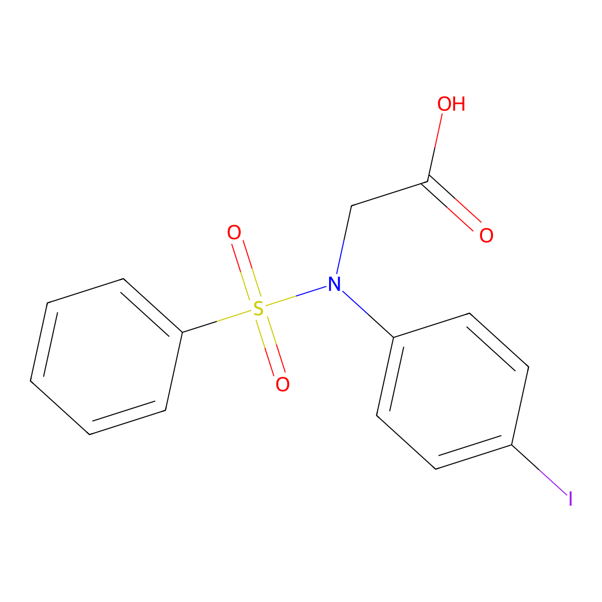 N-(4-iodophenyl)-N-(phenylsulfonyl)glycine molecular structure, CAS 667878-09-3