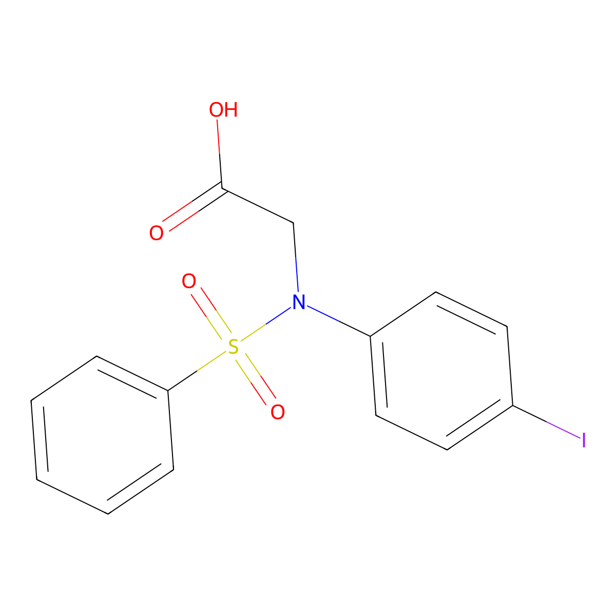 N-(4-iodophenyl)-N-(phenylsulfonyl)glycine molecular structure, CAS 667878-09-3