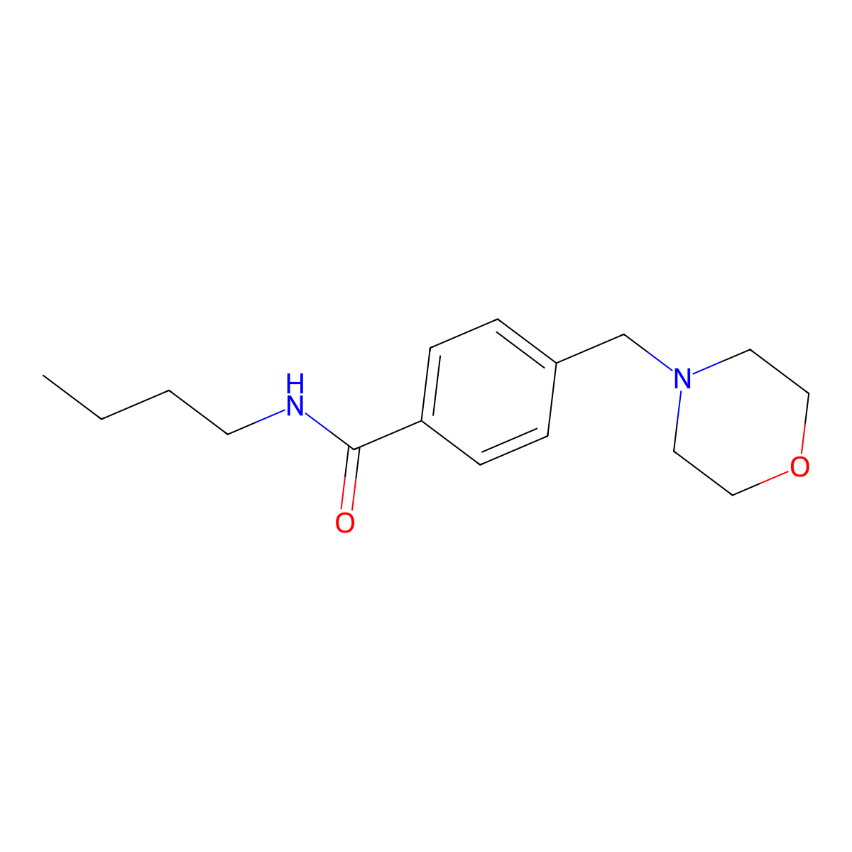 N-butyl-4-(morpholin-4-ylmethyl)benzamide molecular structure, CAS 667878-35-5