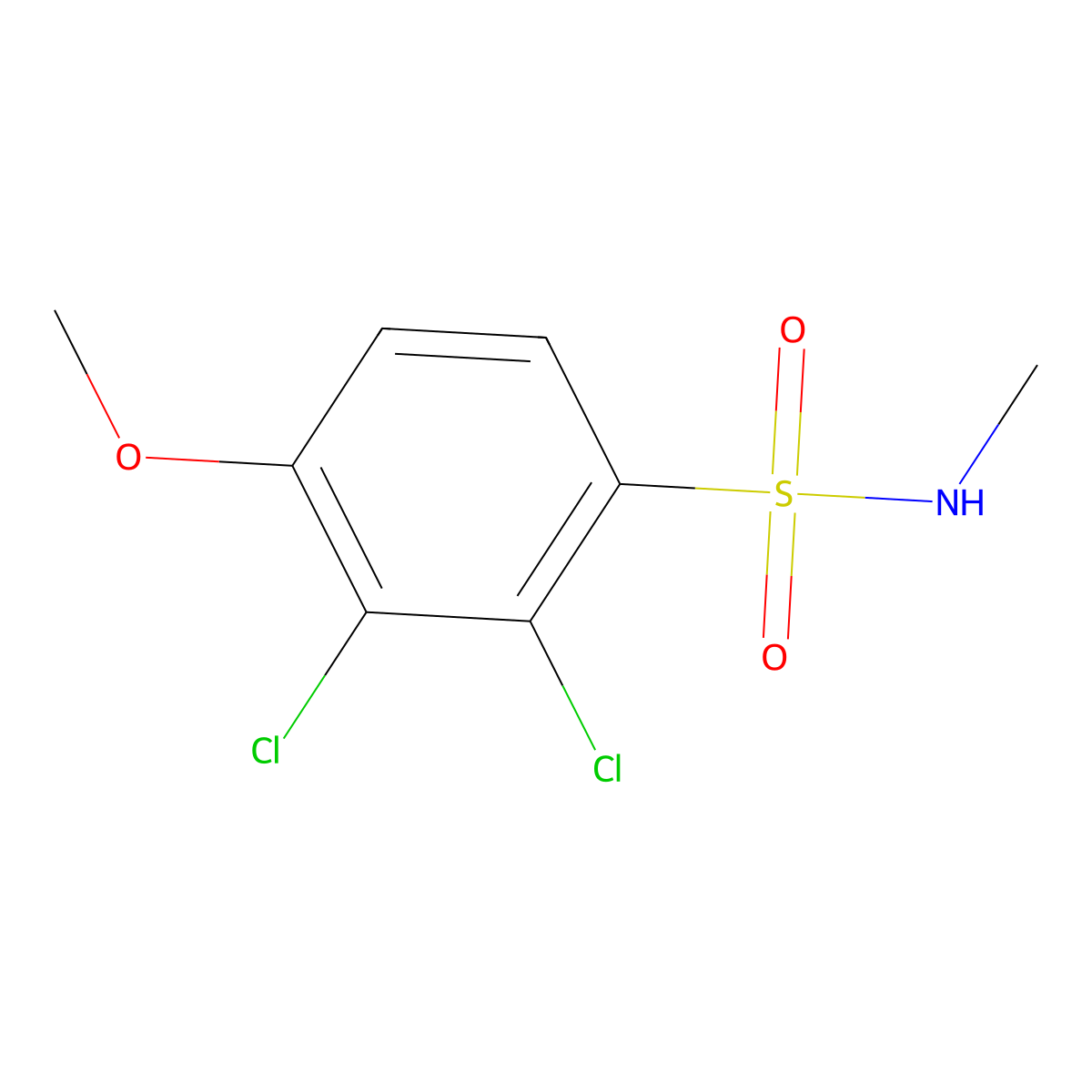 2,3-dichloro-4-methoxy-N-methylbenzenesulfonamide molecular structure, CAS 667878-55-9