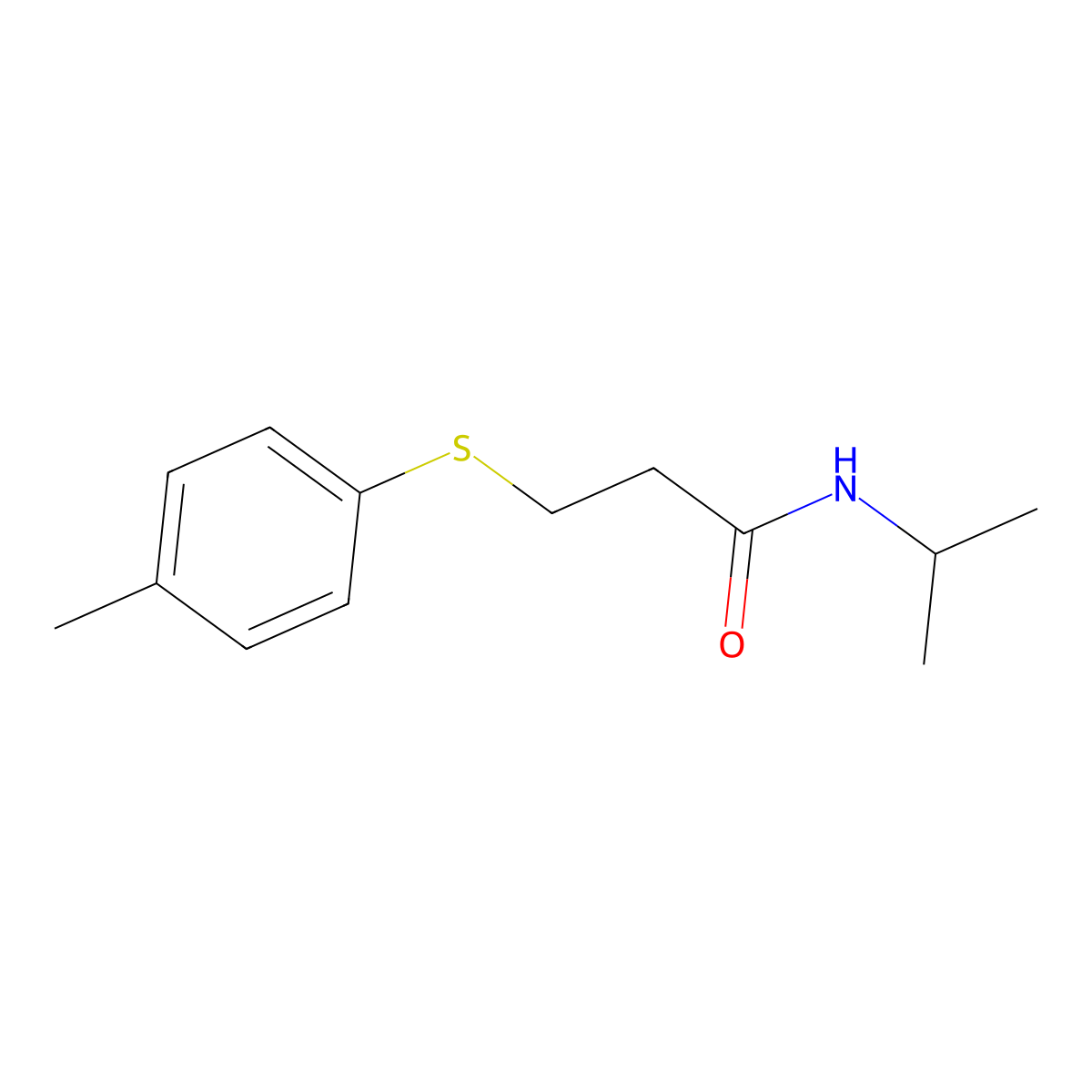3-[(4-methylphenyl)sulfanyl]-N-(propan-2-yl)propanamide molecular structure, CAS 667878-61-7