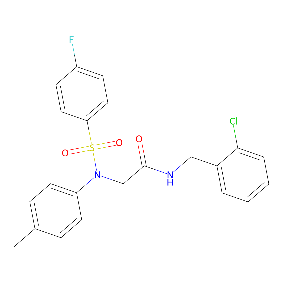 N-(2-chlorobenzyl)-2-{[(4-fluorophenyl)sulfonyl]-4-methylanilino}acetamide molecular structure, CAS 667878-71-9