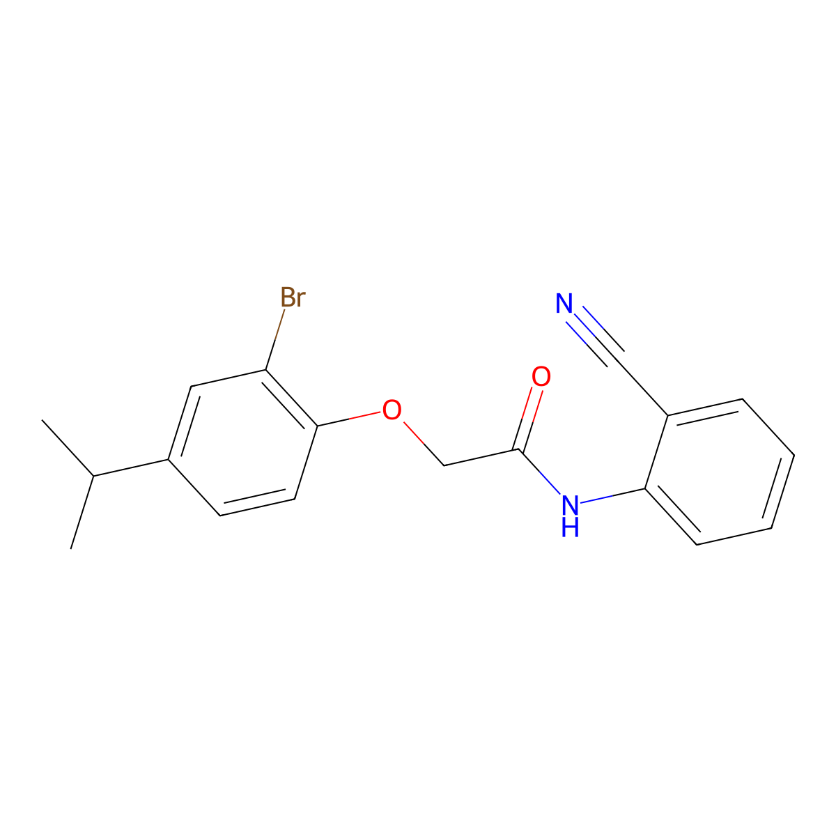 2-(2-bromo-4-isopropylphenoxy)-N-(2-cyanophenyl)acetamide molecular structure, CAS 667878-94-6
