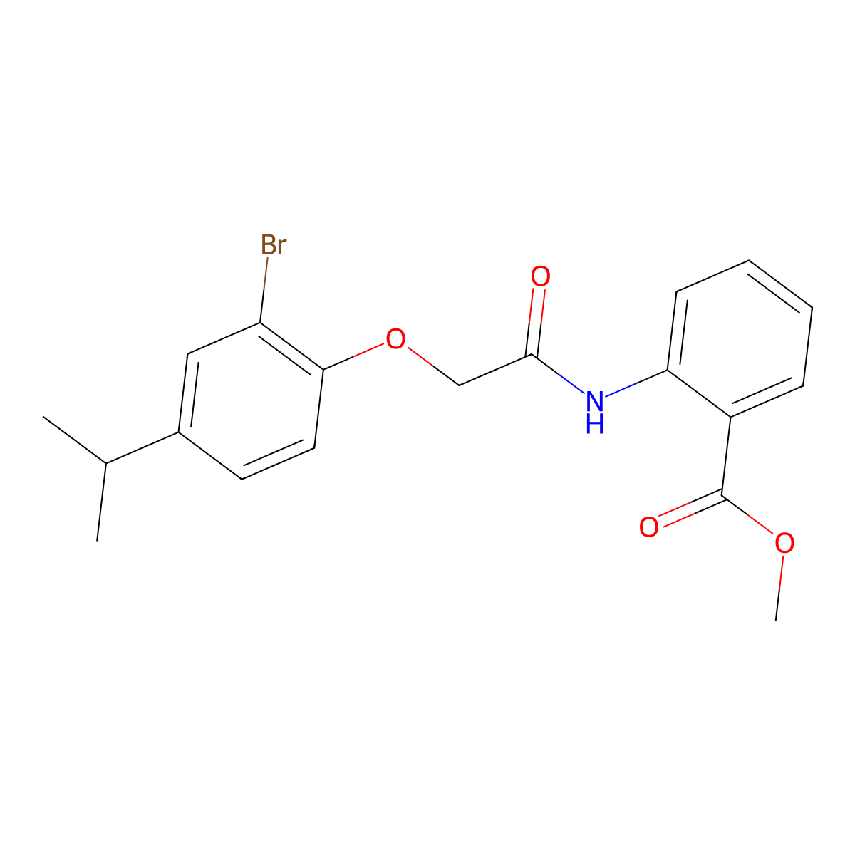 Methyl 2-{[(2-bromo-4-isopropylphenoxy)acetyl]amino}benzoate molecular structure, CAS 667878-95-7