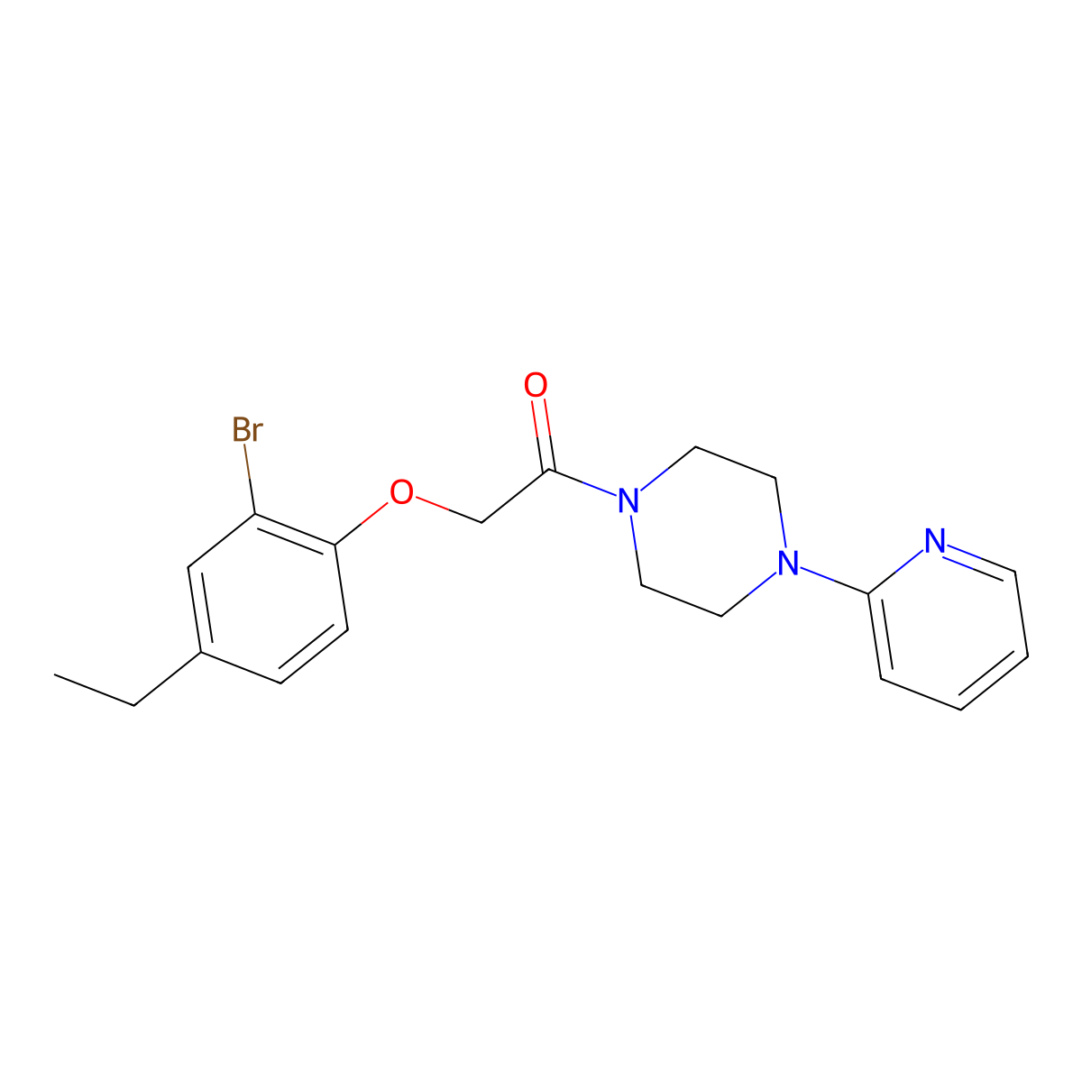 2-(2-Bromo-4-ethylphenoxy)-1-[4-(pyridin-2-yl)piperazin-1-yl]ethanone molecular structure, CAS 667878-98-0