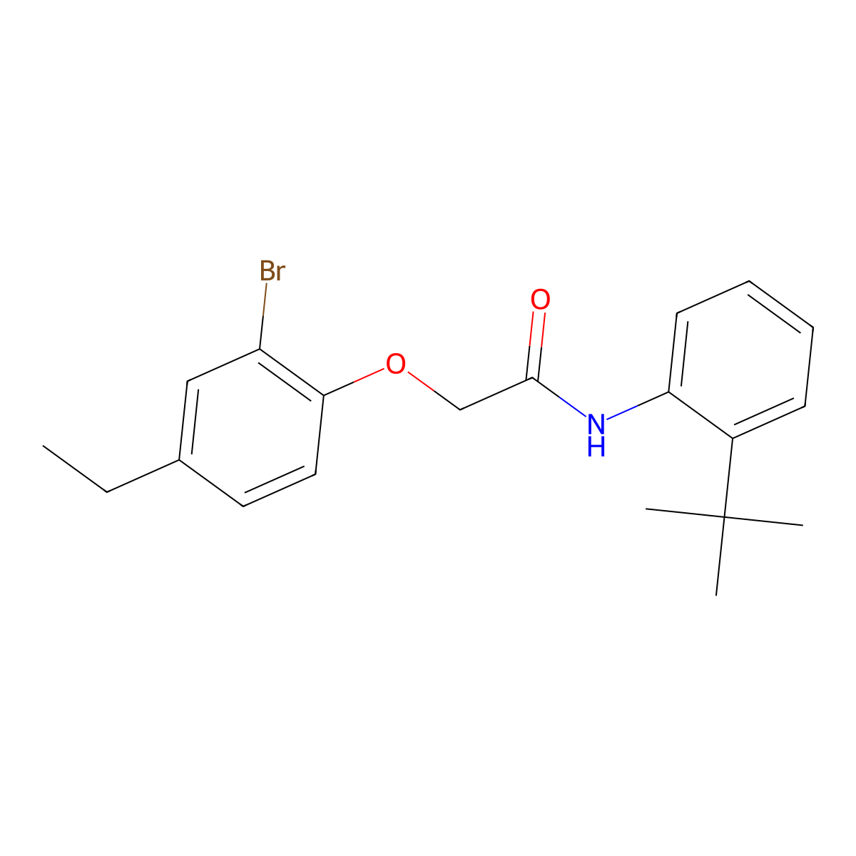 2-(2-bromo-4-ethylphenoxy)-N-(2-tert-butylphenyl)acetamide molecular structure, CAS 667878-99-1
