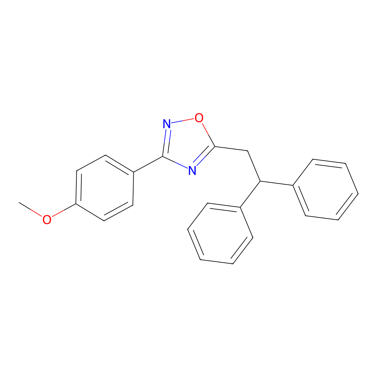 5-(2,2-Diphenylethyl)-3-(4-methoxyphenyl)-1,2,4-oxadiazole molecular structure, CAS 667879-01-8