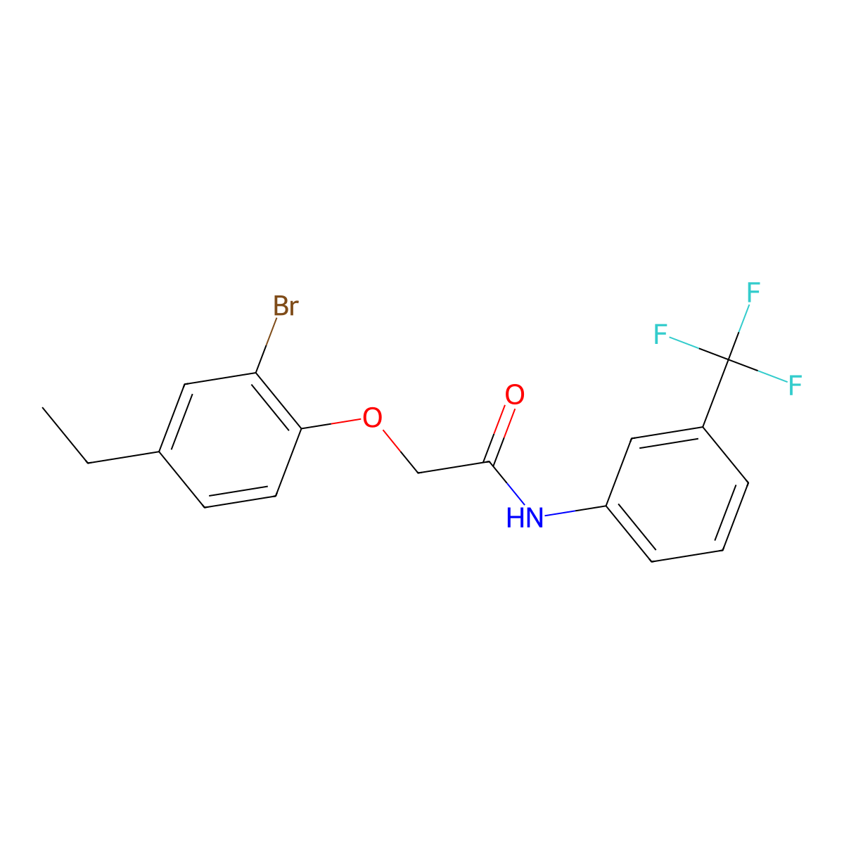 2-(2-bromo-4-ethylphenoxy)-N-[3-(trifluoromethyl)phenyl]acetamide molecular structure, CAS 667879-02-9