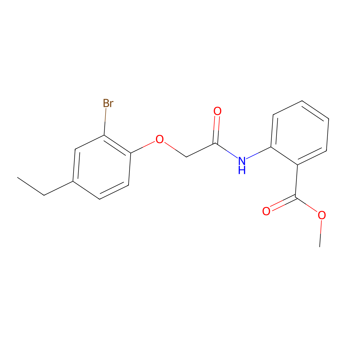 Methyl 2-{[(2-bromo-4-ethylphenoxy)acetyl]amino}benzoate molecular structure, CAS 667879-03-0