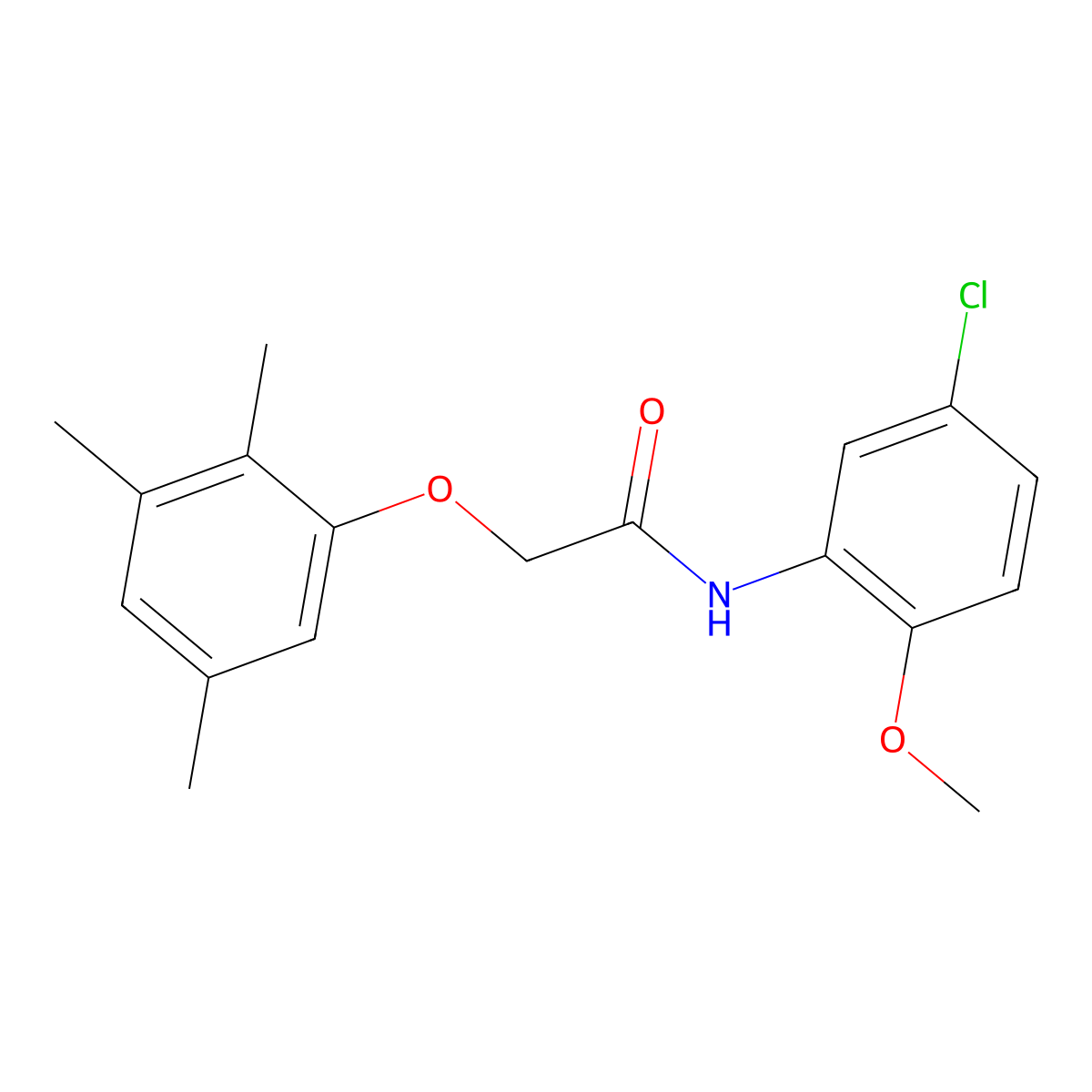 N-(5-chloro-2-methoxyphenyl)-2-(2,3,5-trimethylphenoxy)acetamide molecular structure, CAS 667879-10-9