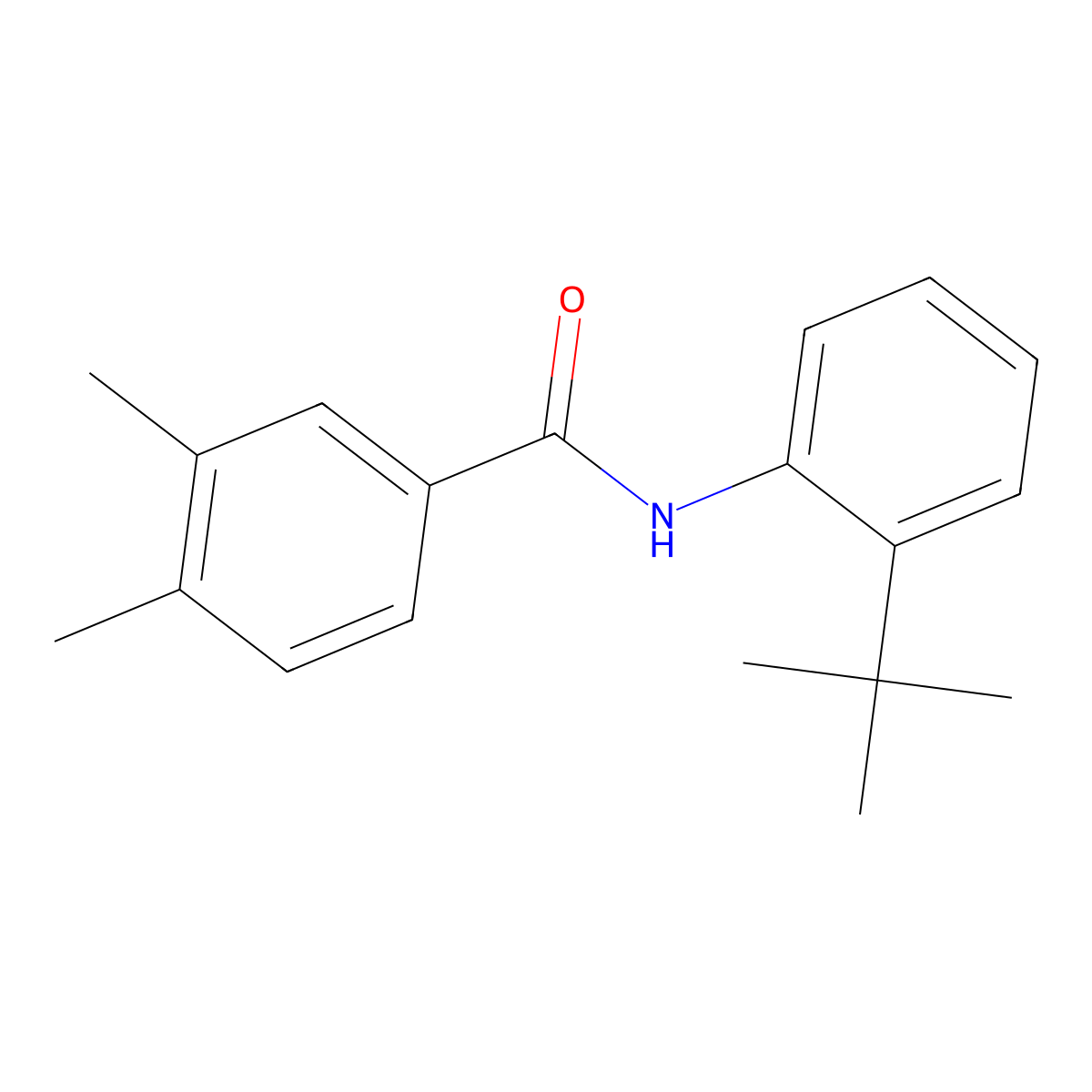 N-(2-tert-butylphenyl)-3,4-dimethylbenzamide molecular structure, CAS 667879-14-3