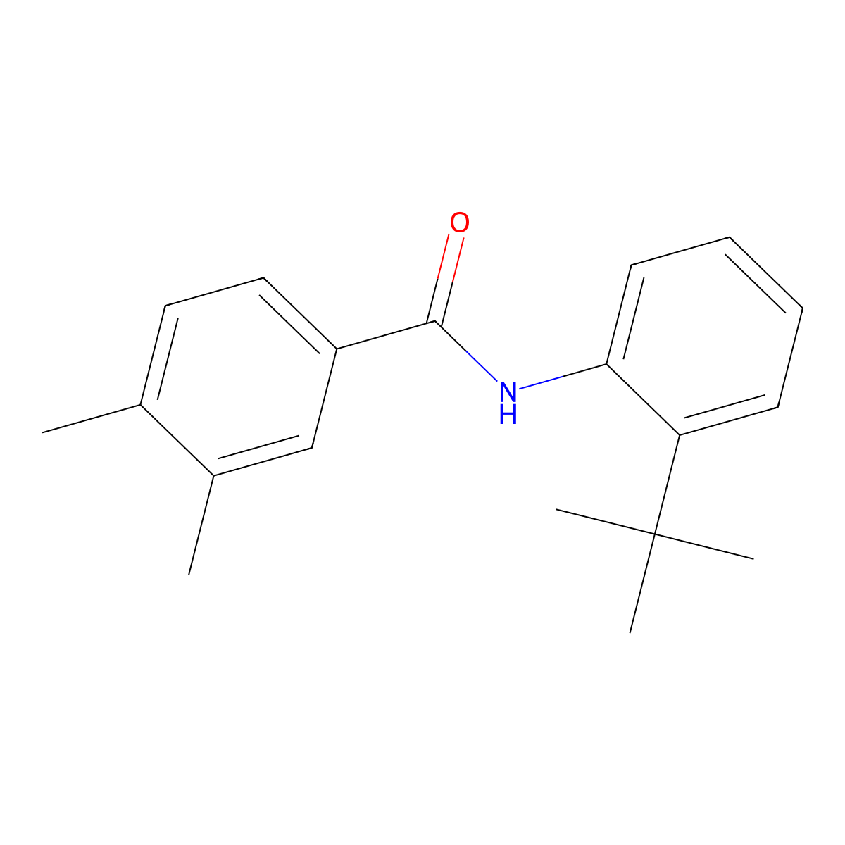 N-(2-tert-butylphenyl)-3,4-dimethylbenzamide molecular structure, CAS 667879-14-3