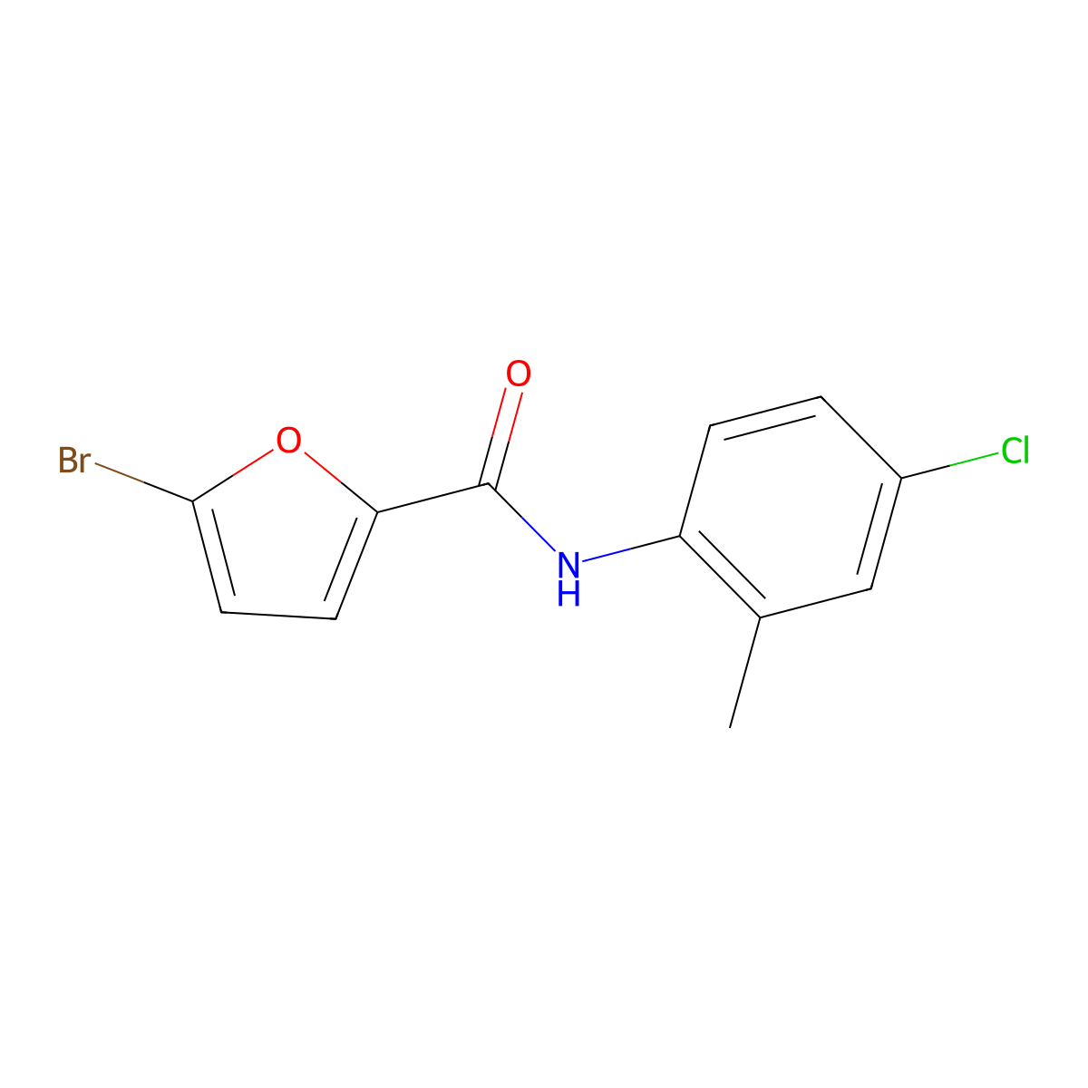 5-bromo-N-(4-chloro-2-methylphenyl)furan-2-carboxamide molecular structure, CAS 667879-15-4
