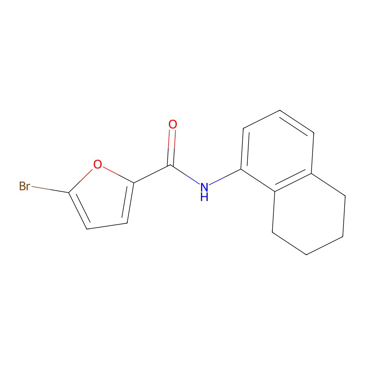 5-bromo-N-(5,6,7,8-tetrahydronaphthalen-1-yl)furan-2-carboxamide molecular structure, CAS 667879-16-5