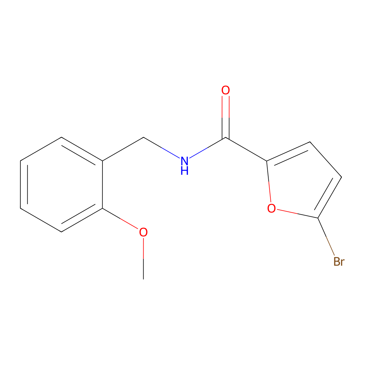 5-bromo-N-(2-methoxybenzyl)-2-furamide molecular structure, CAS 667879-17-6