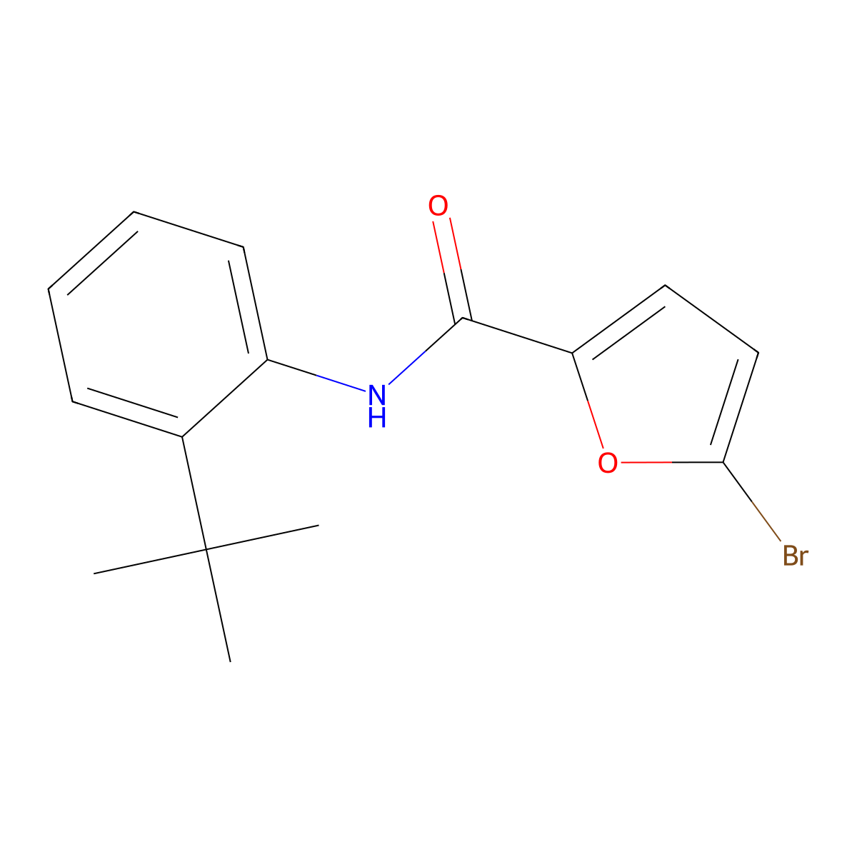 5-bromo-N-(2-tert-butylphenyl)furan-2-carboxamide molecular structure, CAS 667879-19-8