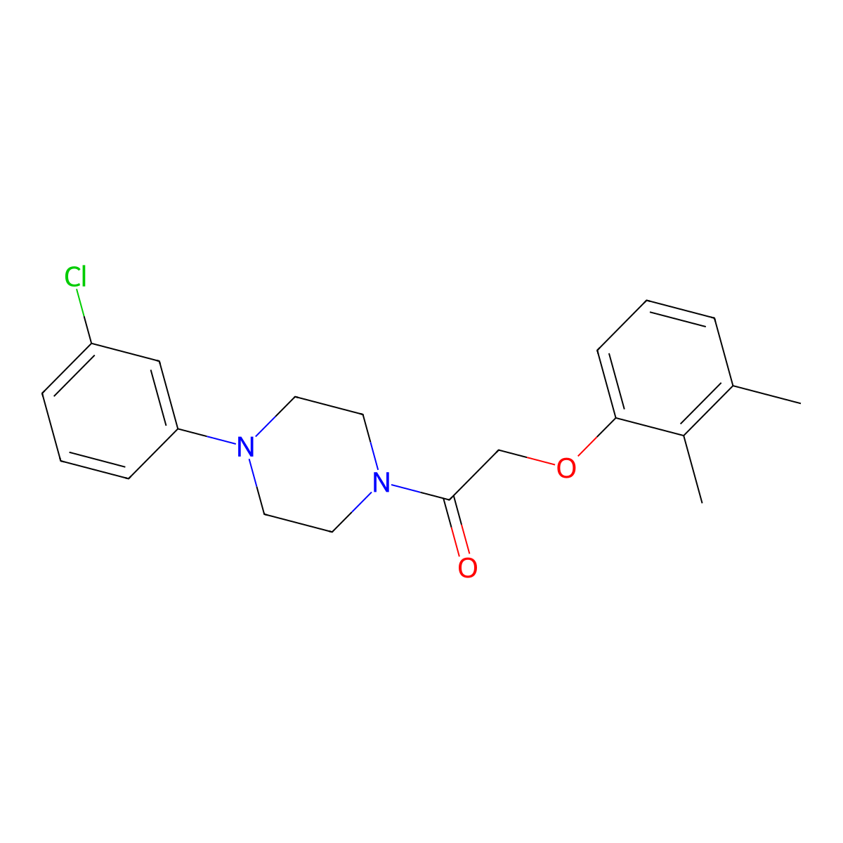 1-[4-(3-Chlorophenyl)piperazin-1-yl]-2-(2,3-dimethylphenoxy)ethanone molecular structure, CAS 667879-23-4