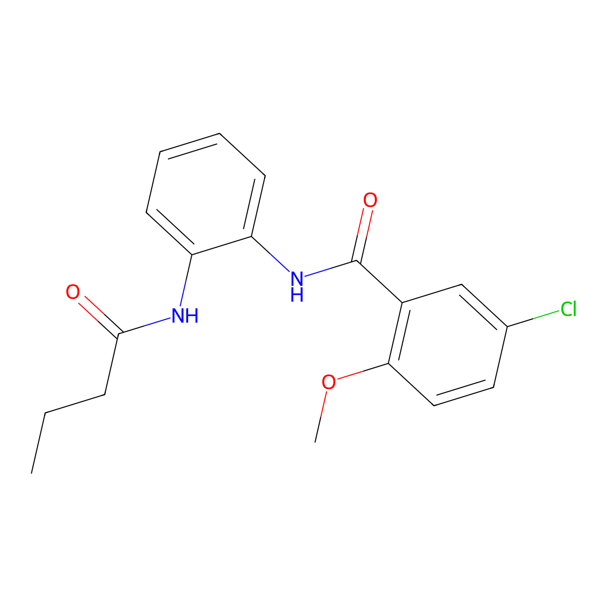 N-[2-(butyrylamino)phenyl]-5-chloro-2-methoxybenzamide molecular structure, CAS 667879-83-6