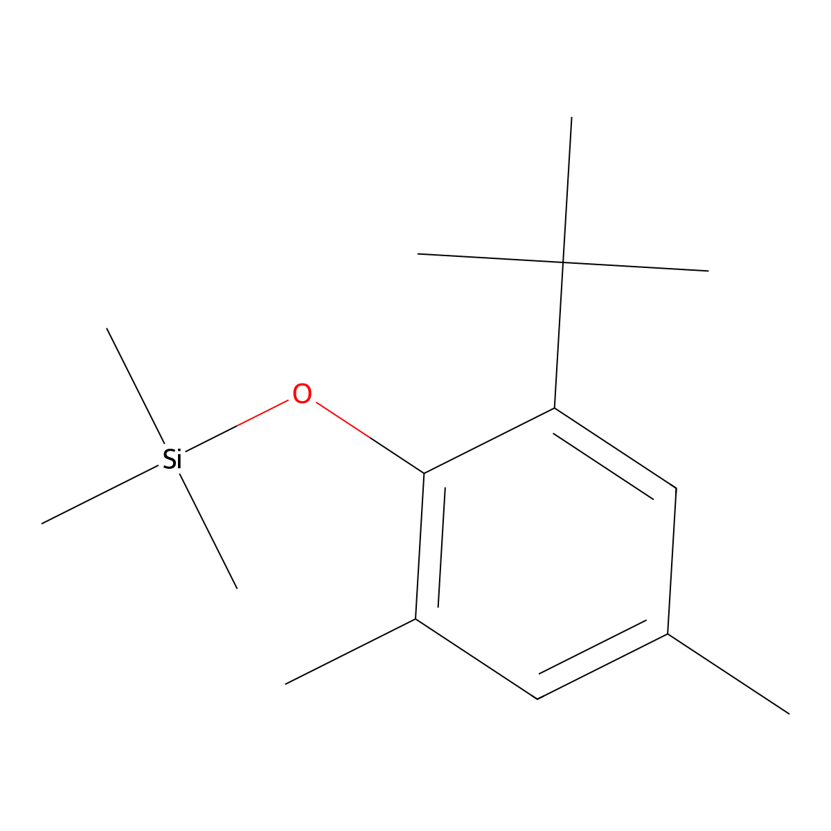 (2-tert-Butyl-4,6-dimethylphenoxy)(trimethyl)silane molecular structure, CAS 66788-60-1