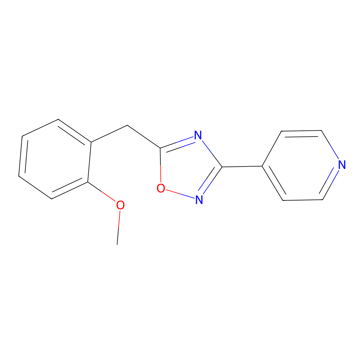 4-[5-(2-Methoxybenzyl)-1,2,4-oxadiazol-3-yl]pyridine molecular structure, CAS 667880-06-0