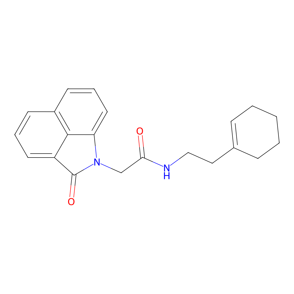 N-[2-(1-cyclohexen-1-yl)ethyl]-2-(2-oxobenzo[cd]indol-1(2H)-yl)acetamide molecular structure, CAS 667880-07-1