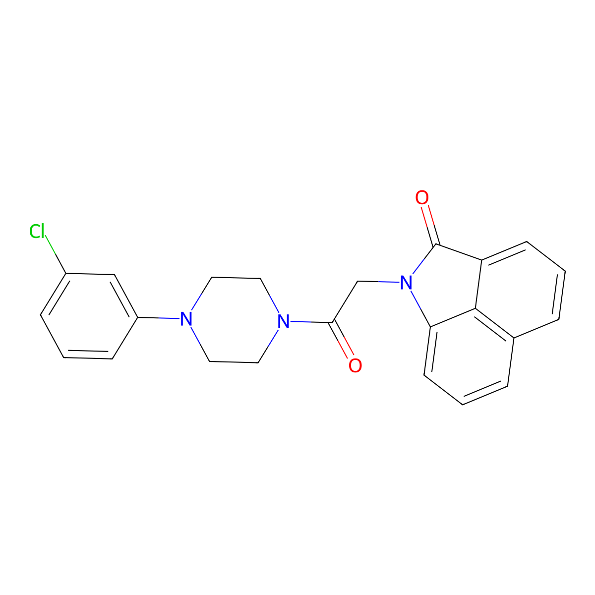1-{2-[4-(3-chlorophenyl)-1-piperazinyl]-2-oxoethyl}benzo[cd]indol-2(1H)-one molecular structure, CAS 667880-10-6