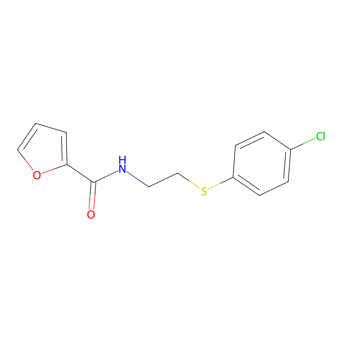 N-[2-(4-chlorophenyl)sulfanylethyl]furan-2-carboxamide molecular structure, CAS 667880-12-8
