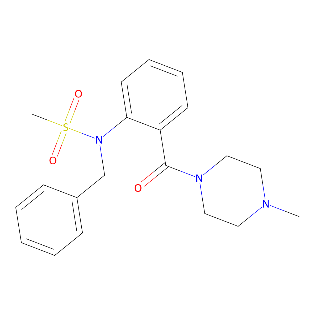 N-benzyl-N-{2-[(4-methyl-1-piperazinyl)carbonyl]phenyl}methanesulfonamide molecular structure, CAS 667880-17-3