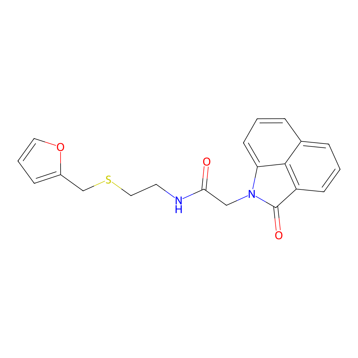 N-{2-[(2-furylmethyl)sulfanyl]ethyl}-2-(2-oxobenzo[cd]indol-1(2H)-yl)acetamide molecular structure, CAS 667880-18-4
