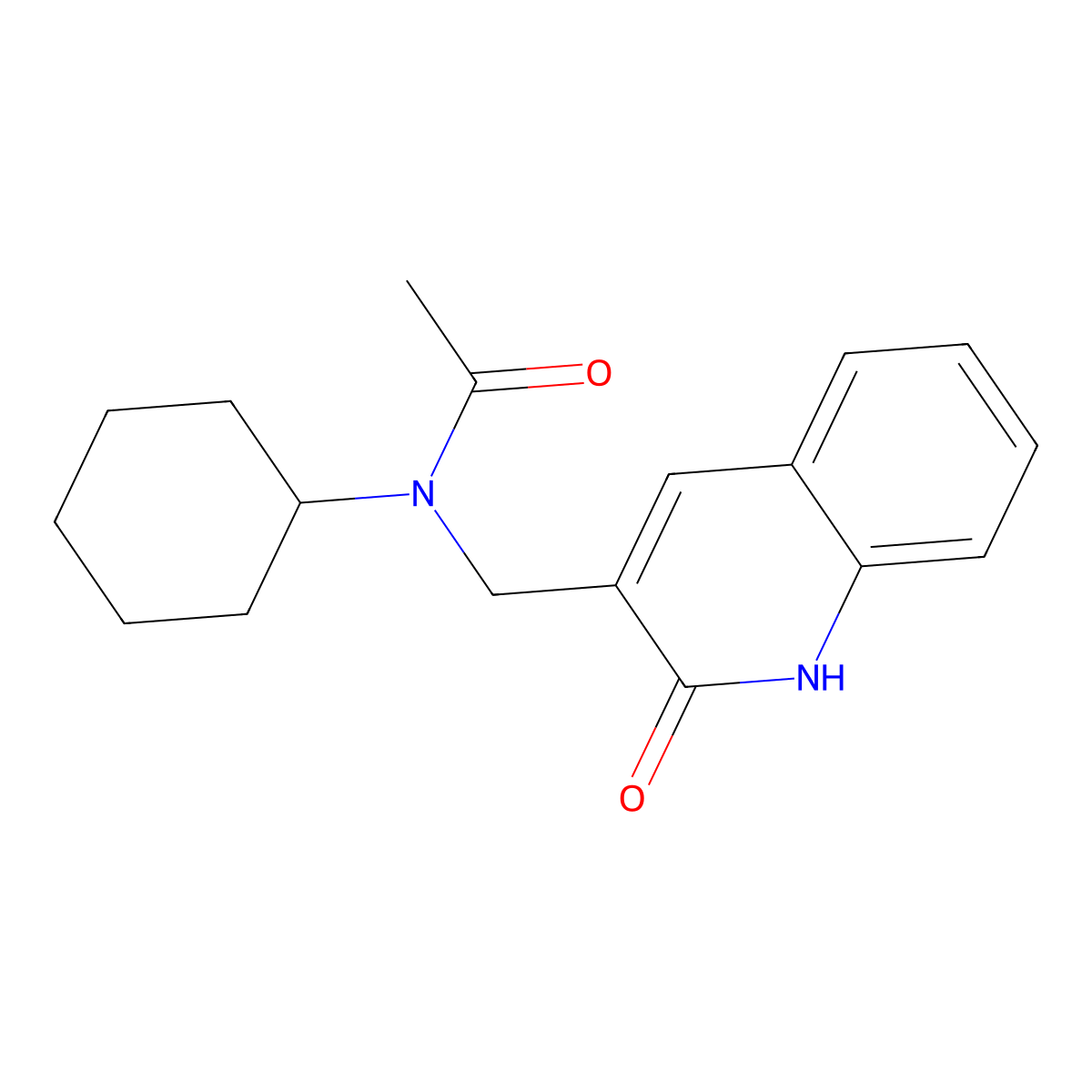 N-cyclohexyl-N-[(2-oxo-1H-quinolin-3-yl)methyl]acetamide molecular structure, CAS 667881-43-8