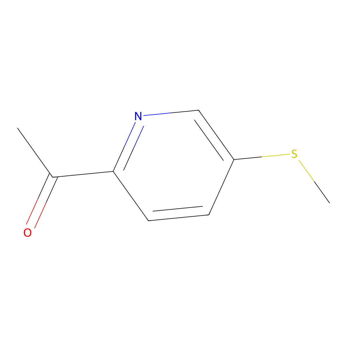 1-(5-(Methylsulfanyl)pyridin-2-yl)ethan-1-one molecular structure, CAS 667882-37-3