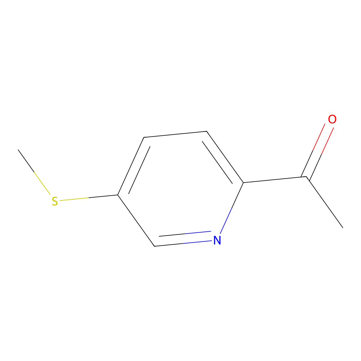 1-(5-(Methylsulfanyl)pyridin-2-yl)ethan-1-one molecular structure, CAS 667882-37-3